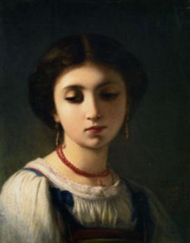 Charles Zacharie Landelle : Portrait of a Young Italian Girl